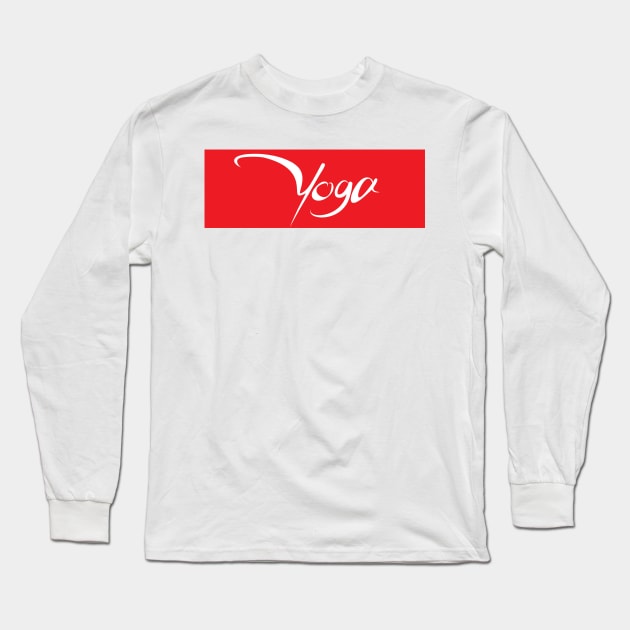 Yoga Script Long Sleeve T-Shirt by ProjectX23Red